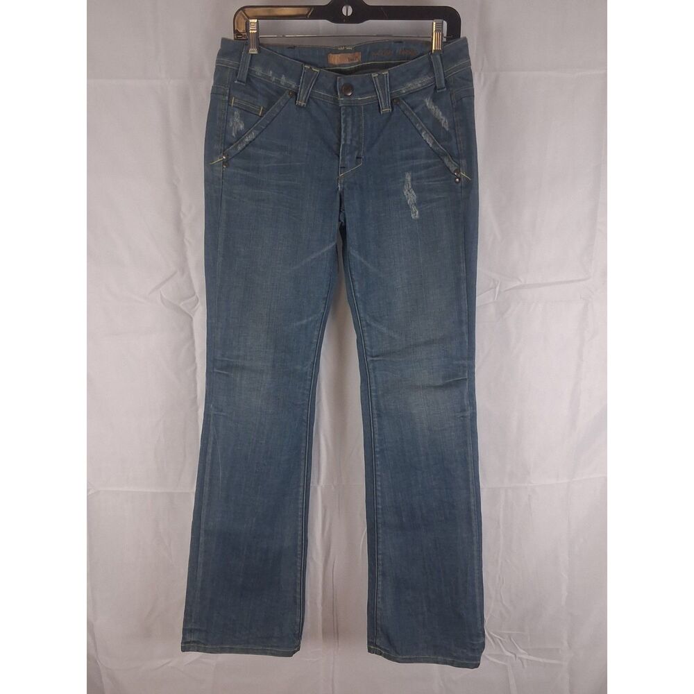 Yanuk Women's Size 29 Bootcut Jeans Distressed Medium Wash Stretch Denim